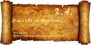 Kapitán Absolon névjegykártya
